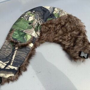 Unisex Camouflage and Brown Fur Trapper Hat